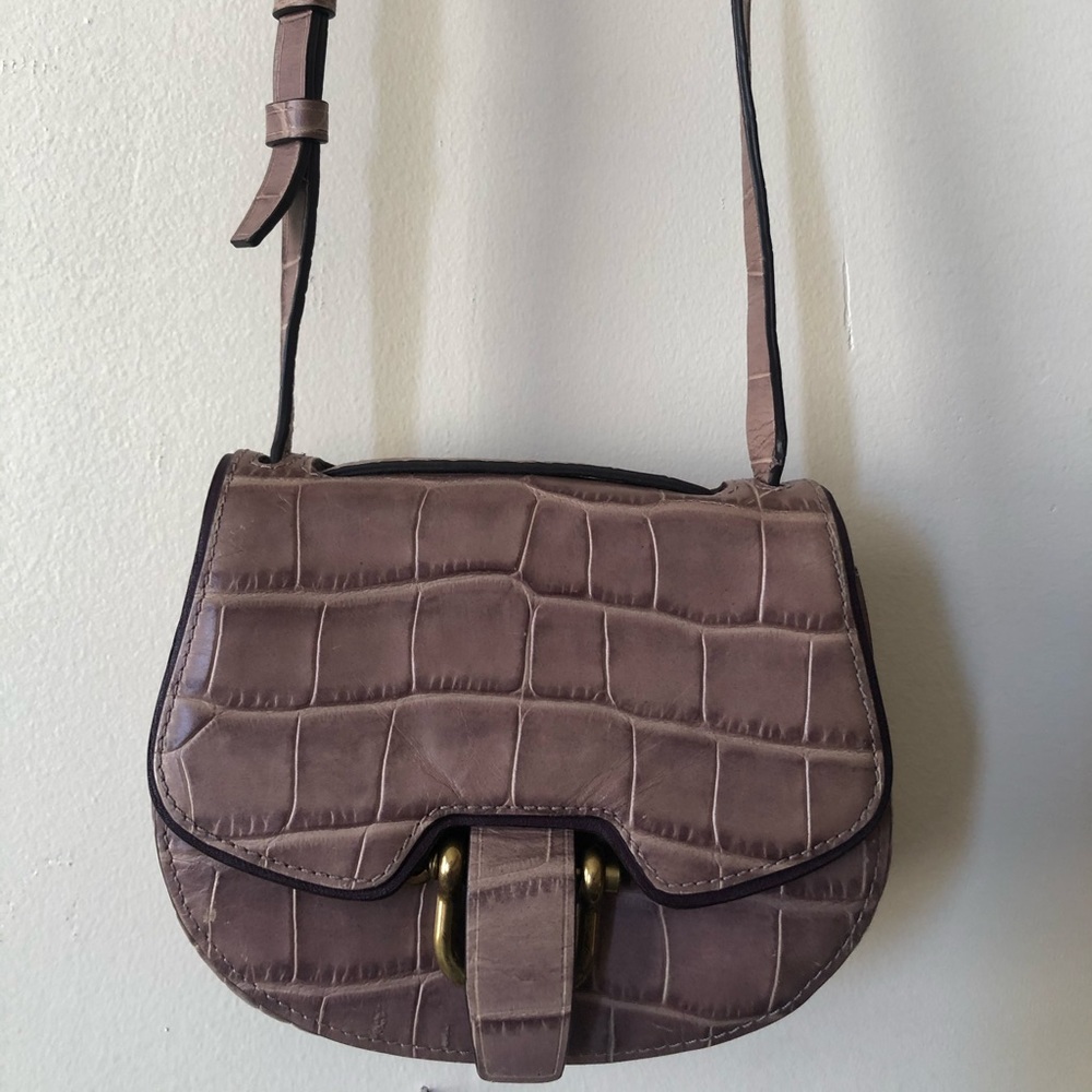 J CREW shoulder bag purse brown lilac color